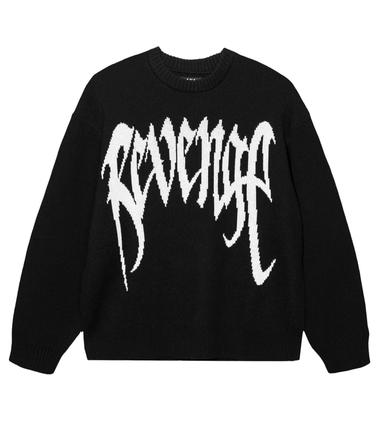 Revenge Arch Logo Knit Sweater Black/White Size US S / EU 44-46 / 1 - 1 Thumbnail
