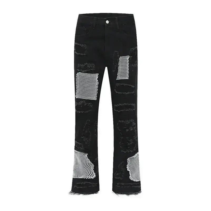 Japanese Brand Ripped Straight Frayed Loose Harajuku Style With Scuffs Size US 32 / EU 48 - 3 Thumbnail