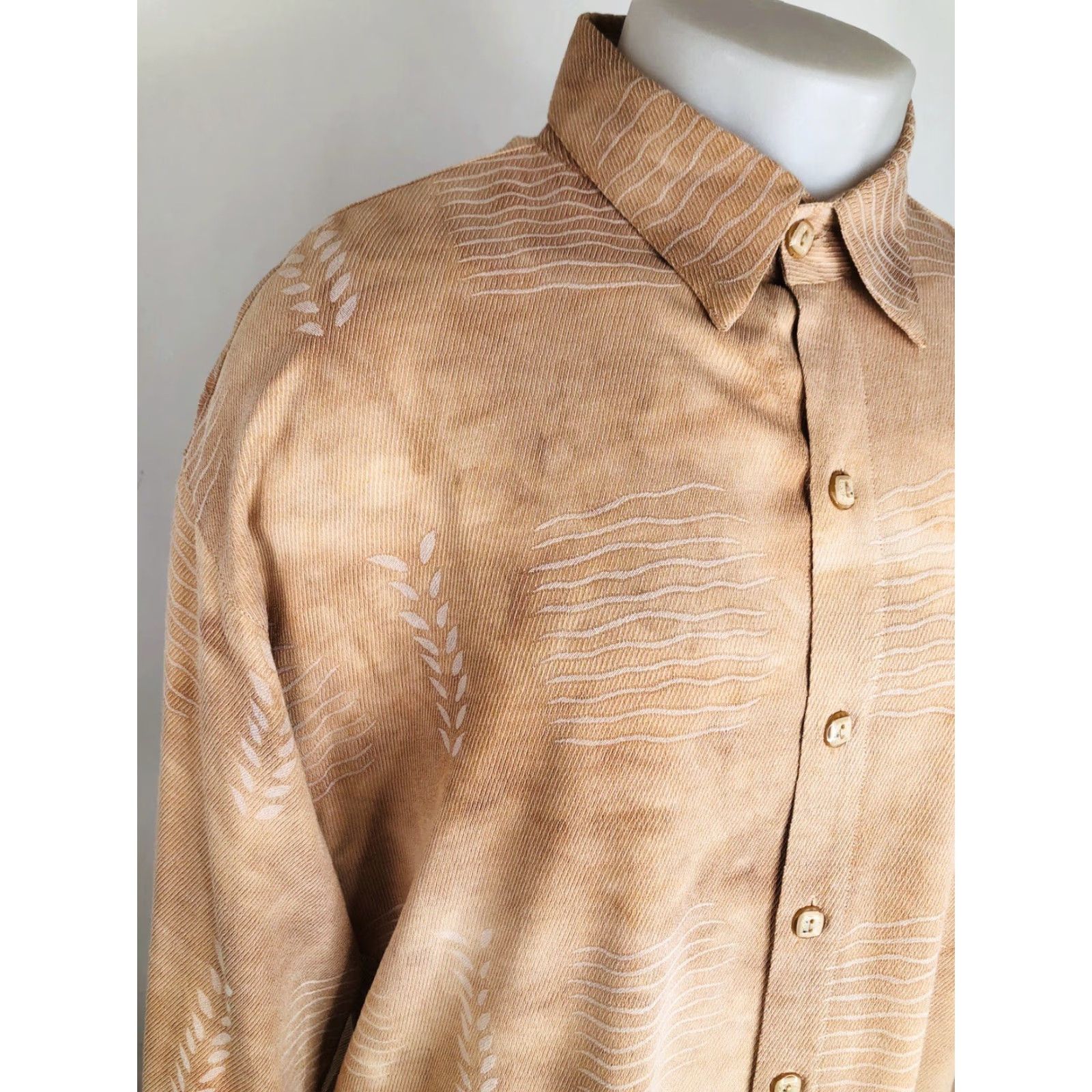 Vintage MALTOS Shirt XL Button-Front Velvet Glitter Vintage FRENCH CUFF Salmon Long Sleeve - Smoke Free Home B7 Size US XL / EU 56 / 4 - 2 Thumbnail