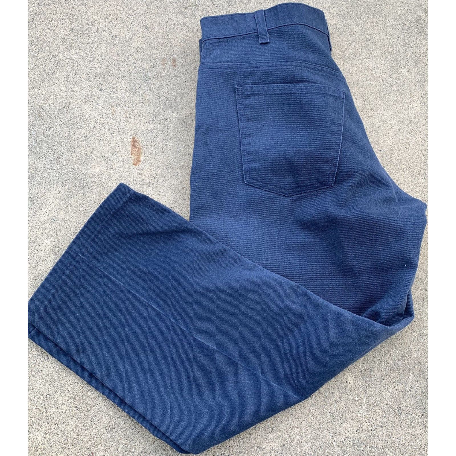Vintage VINTAGE Big Mac workwear blue 5 pocket pants Mens 33 32 1/2” x 24” Flat Front Belt Loops Zip Inseam 29 5-Pocket Design Size US 33 - 3 Thumbnail