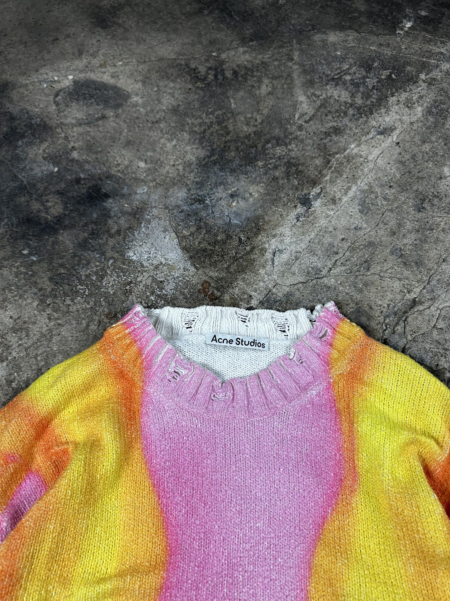 Acne Studios FW21 Acne Studios Motion Striped Distressed Knit Sweater Size US M / EU 48-50 / 2 - 5 Thumbnail