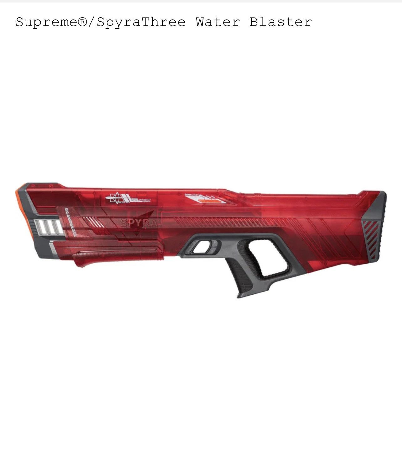Supreme Supreme Spyra Three Water Blaster Gun Red Size ONE SIZE - 3 Thumbnail