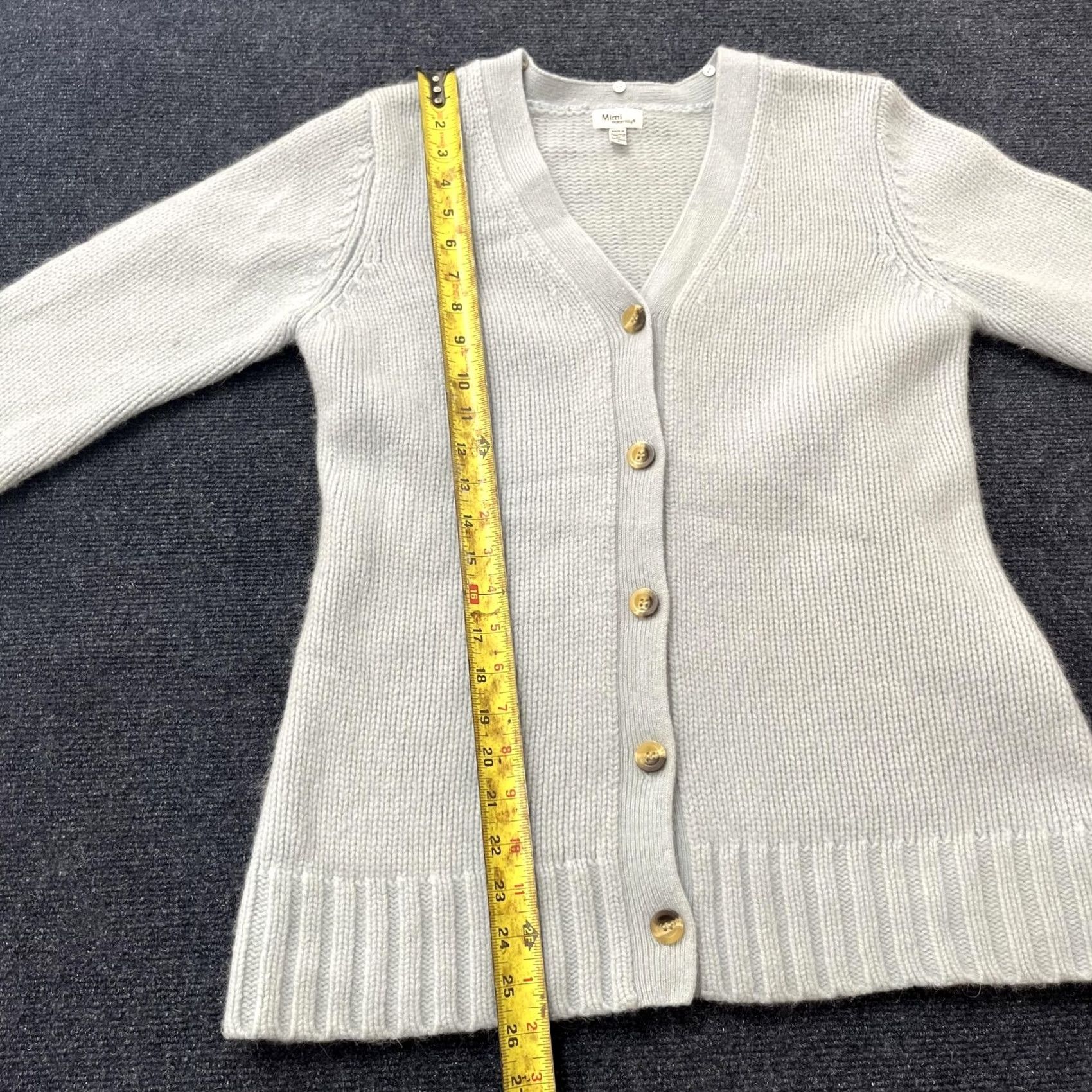 Vintage Mimi Maternity Gray Wool Cardigan Small Knit Size S / US 4 / IT 40 - 7 Thumbnail