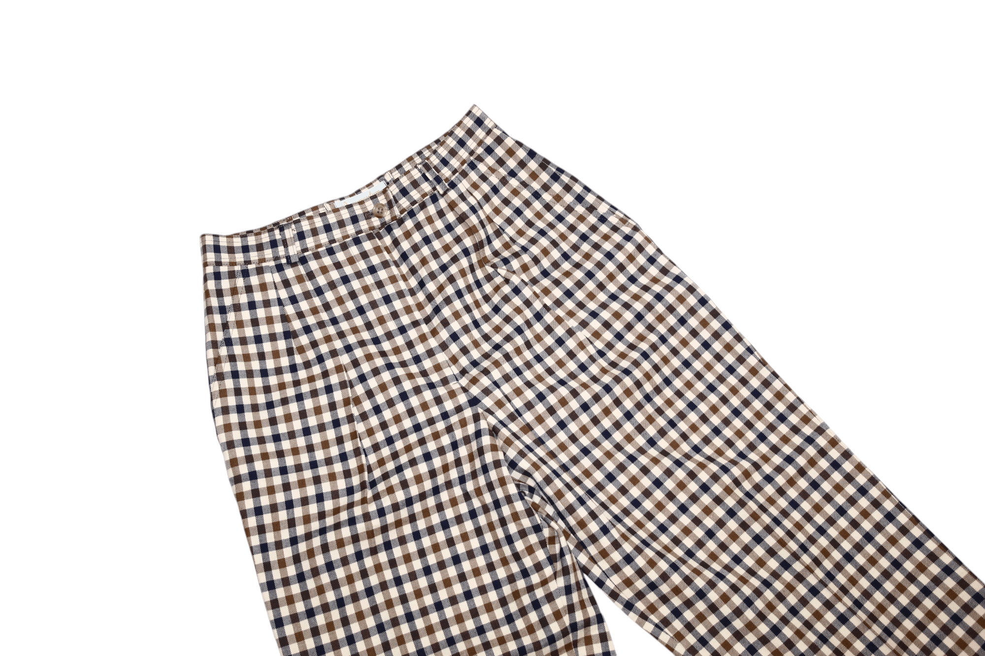 Aquascutum Aquascutum Carlton Check Ankle Trousers Wide Leg high waist Size 27" / US 4 / IT 40 - 6 Thumbnail