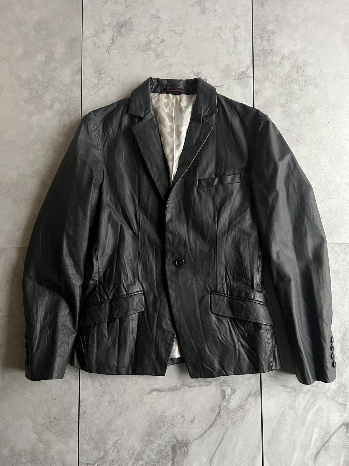 Japanese Brand Custom Couture Leather Embroidered Blazer Size US S / EU 44-46 / 1 - 3 Thumbnail