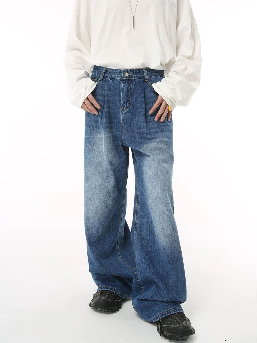 Jean Casual washed loose vintage wide-leg high waist jeans Size US 32 / EU 48 - 1 Thumbnail