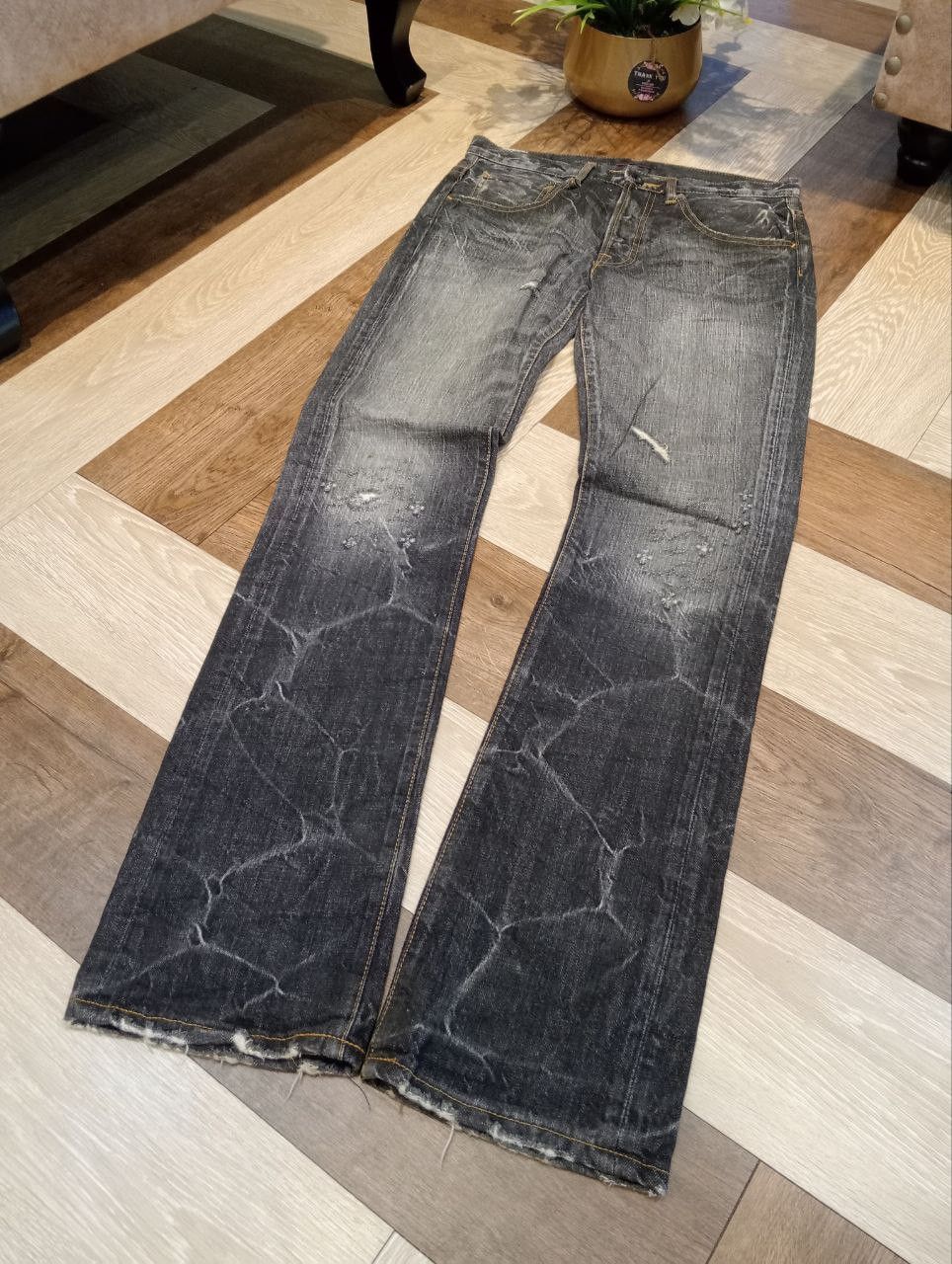 Japanese Brand VINTAGE BLUE WAY JAPAN DISTRESSED JEANS - SIZE 30 Size US 30 / EU 46 - 4 Thumbnail