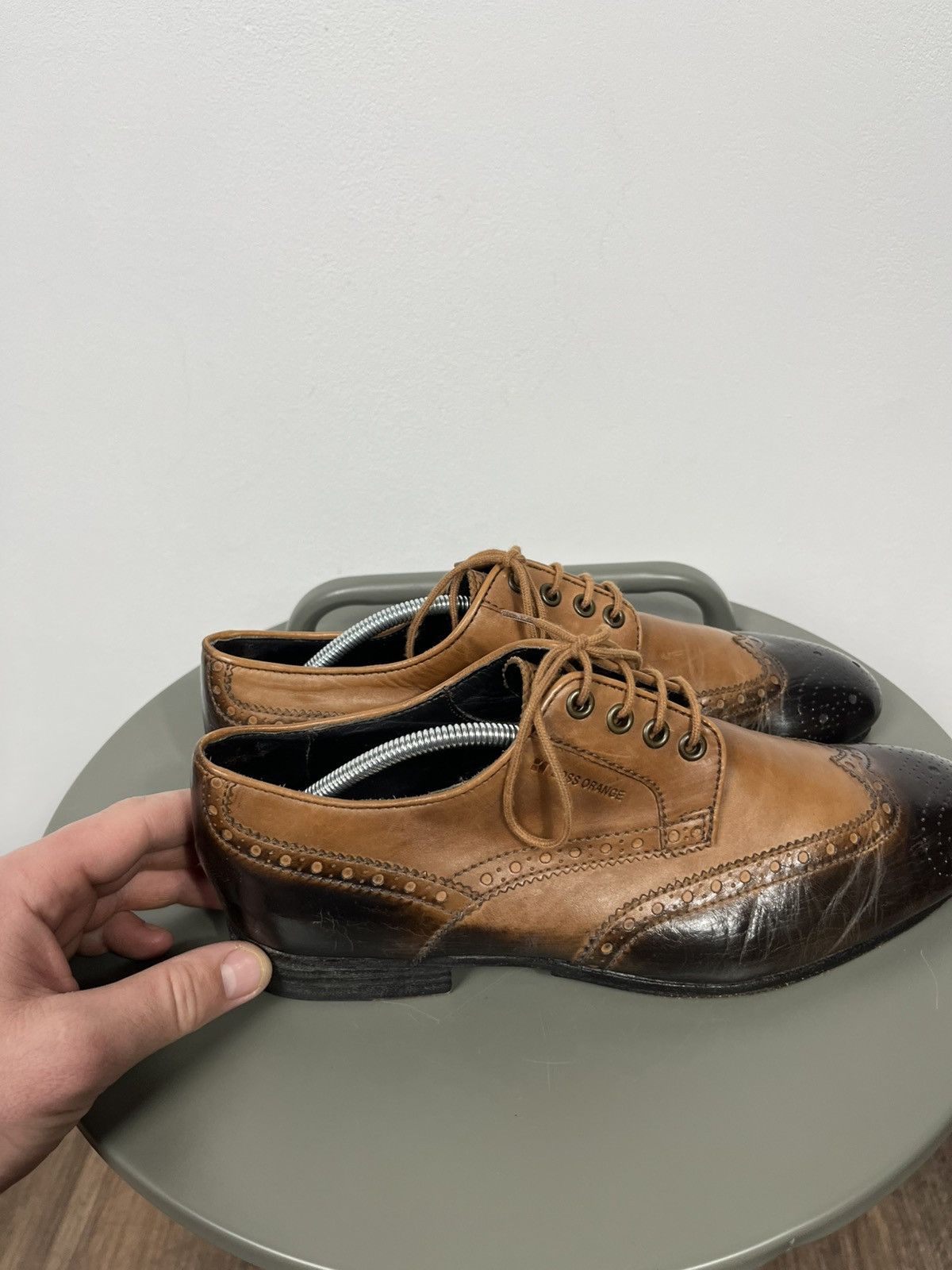 Hugo Boss BOSS Orange Leather Brogue Shoes Two Tone EU 40 Size US 6 / EU 39 - 6 Thumbnail