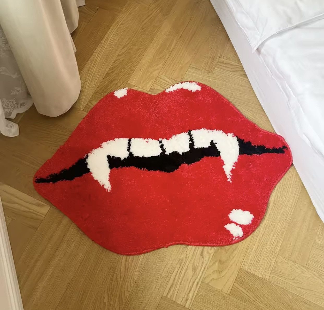 Japanese Brand Sexy Red Lip Tufted Rug Size ONE SIZE - 3 Thumbnail