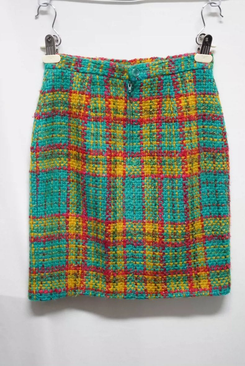 Kenzo KENZO A beautiful knitted checkered baggy skirt Size 25" / US 0 / IT 36 - 2 Thumbnail