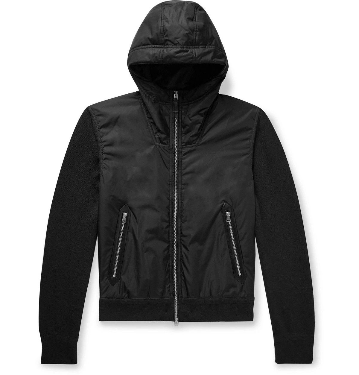o1w1db10125 TFK154 Wool Hooded Jacket in Black