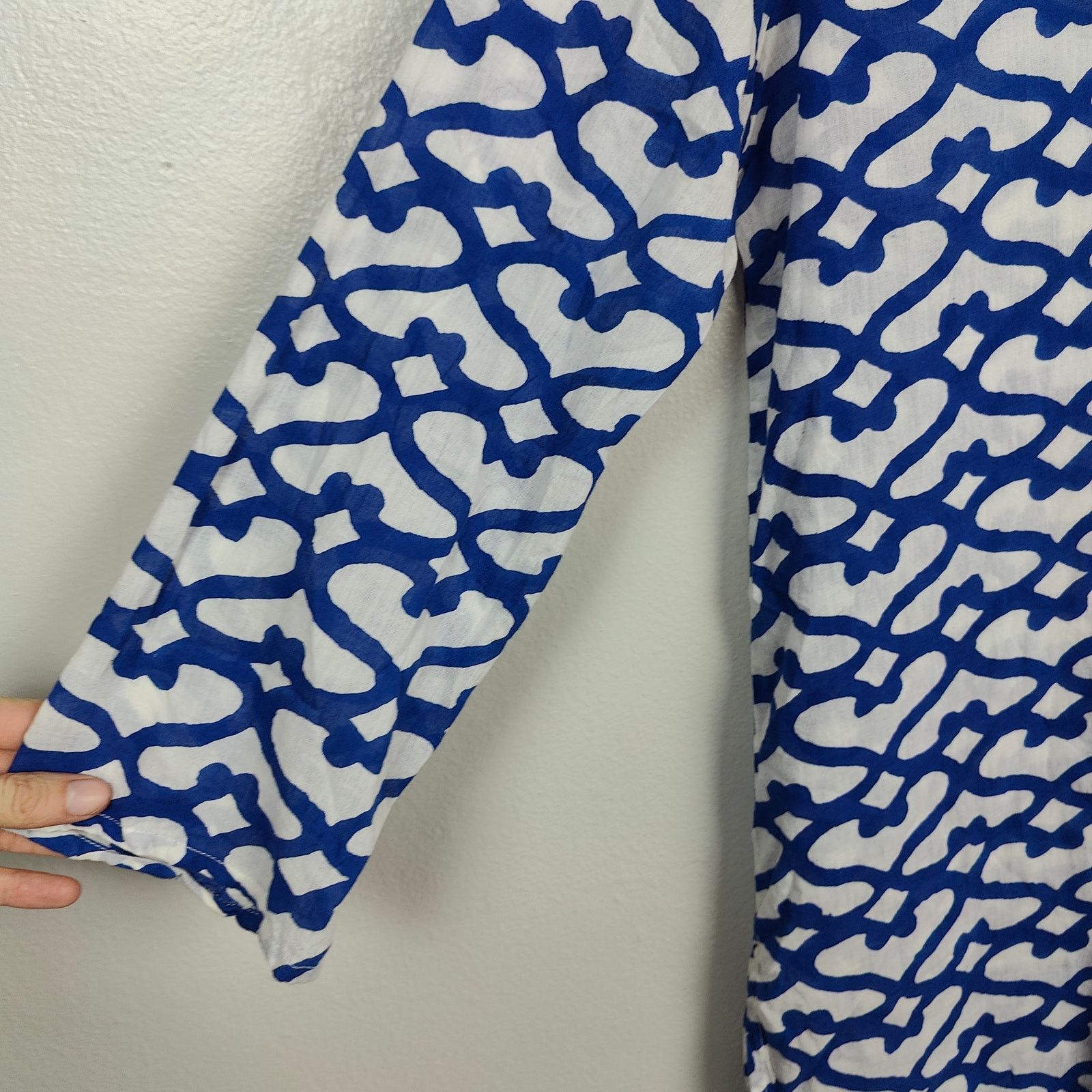 Other Roberta Roller Rabbit Tunic Top Womens XS White Blue Size XS / US 0-2 / IT 36-38 - 2 Thumbnail