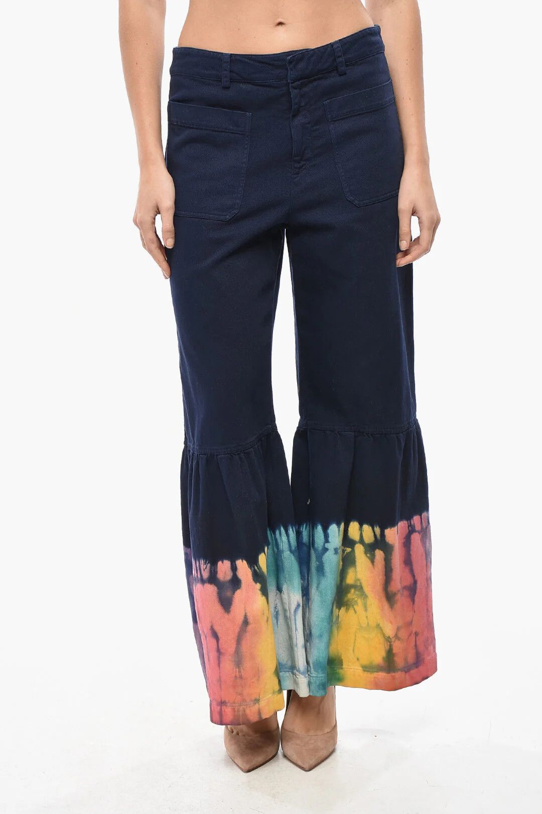 Dior o1mm0326 Wide-Leg Pant in Blue Size 28" / US 6 / IT 42 - 1 Thumbnail