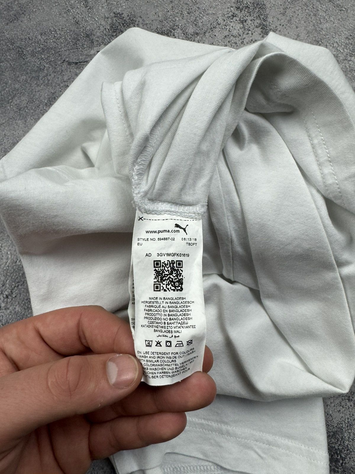 Puma Vetements Style Puma White Pocket Logo T- Shirt Mens Tee Size US L / EU 52-54 / 3 - 16 Thumbnail