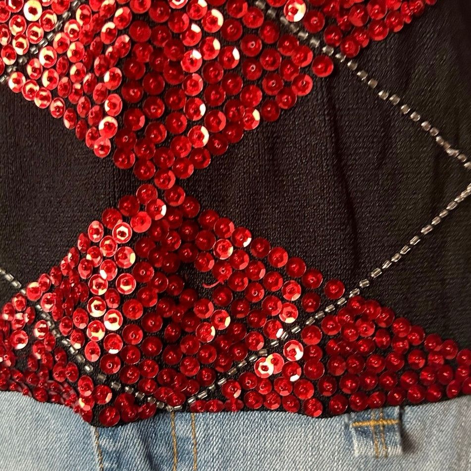 Other nn wholesale inc argyle red and black bedazzled top Size M / US 6-8 / IT 42-44 - 2 Thumbnail