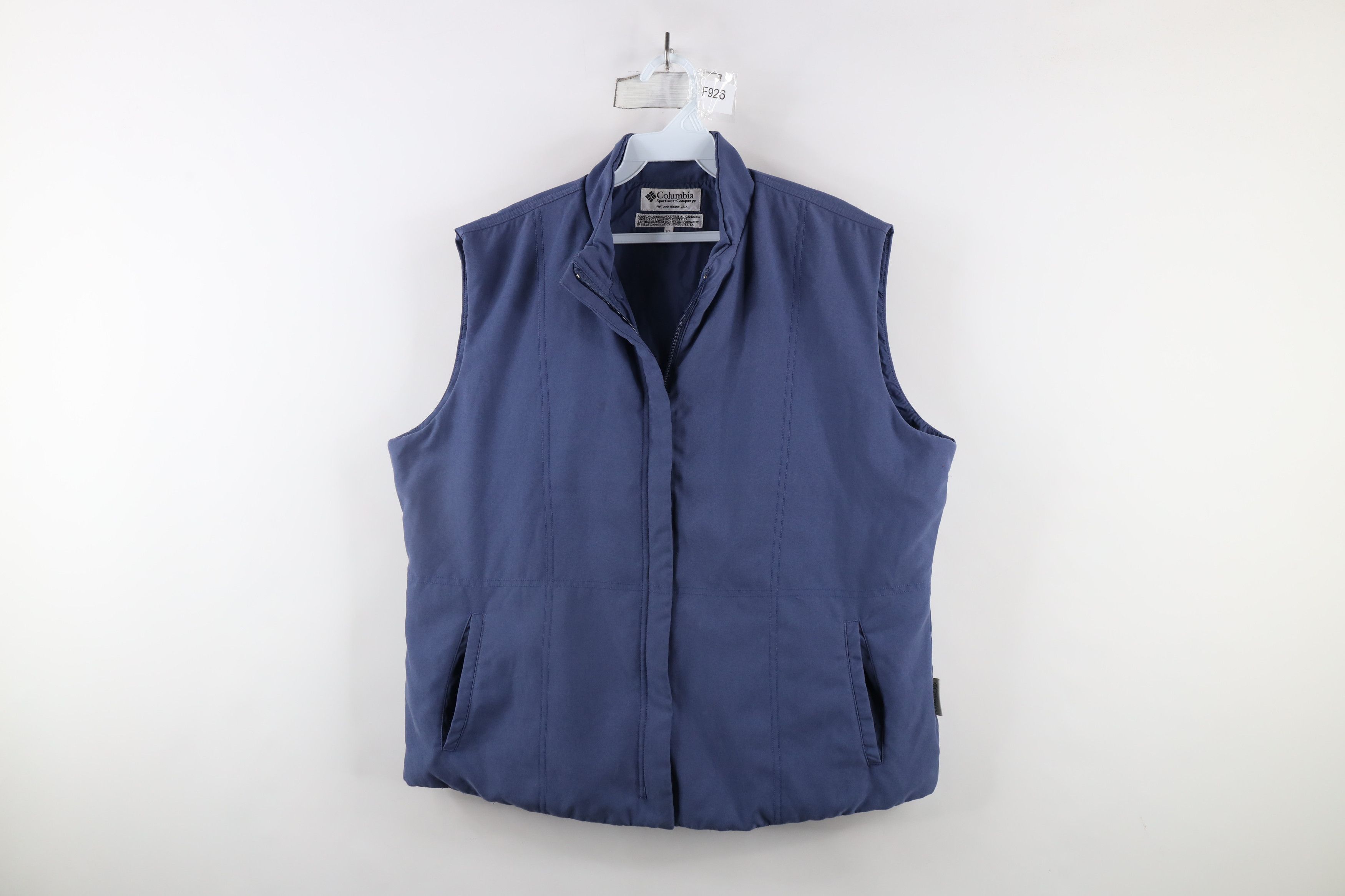 Columbia × Vintage Vintage 90s Columbia Blank Microfiber Full Zip Vest Jacket Size XL / US 12-14 / IT 48-50 - 1 Thumbnail