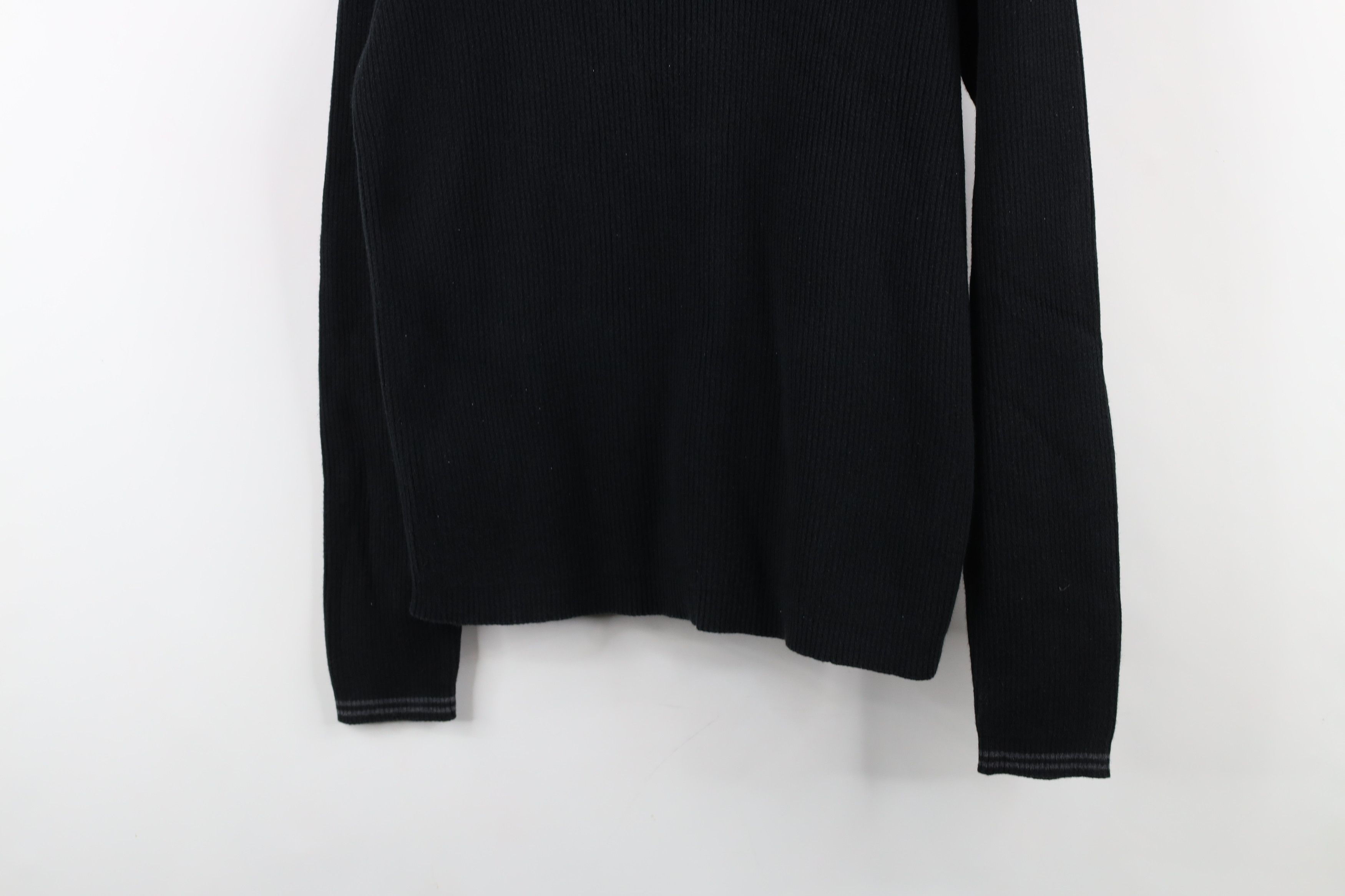 Gap Vintage 90s Y2K Gap Blank Ribbed Knit Half Zip Sweater Black Size US S / EU 44-46 / 1 - 3 Thumbnail