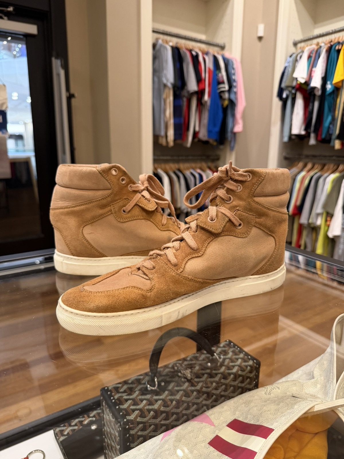 Balenciaga Balenciaga Cotes Suede Wedge Sneaker -Tan Size US 8 / EU 41 - 2 Thumbnail