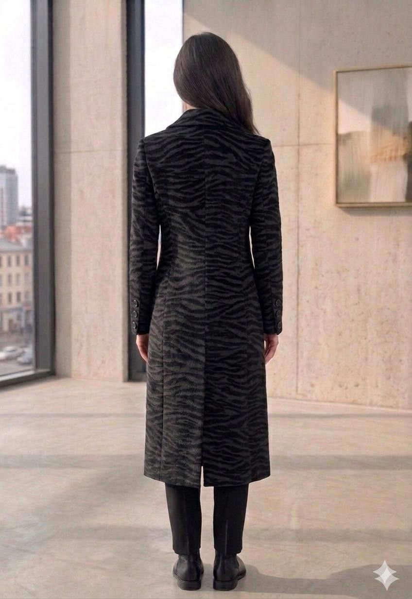 H&M × Kenzo Kenzo Paris x H&M Women’s Wool Coat Tiger Pattern Black Size XS / US 0-2 / IT 36-38 - 3 Thumbnail