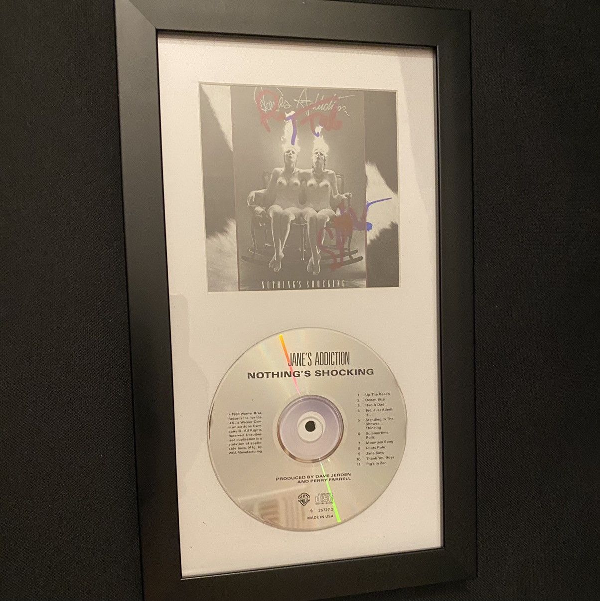 Jane’s addiction signed album sleeve perry Farrell