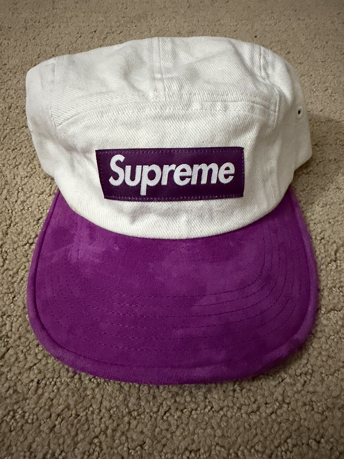 Supreme Supreme Two Tone Camp Cap Hat White/Purple Size ONE SIZE - 1 Thumbnail