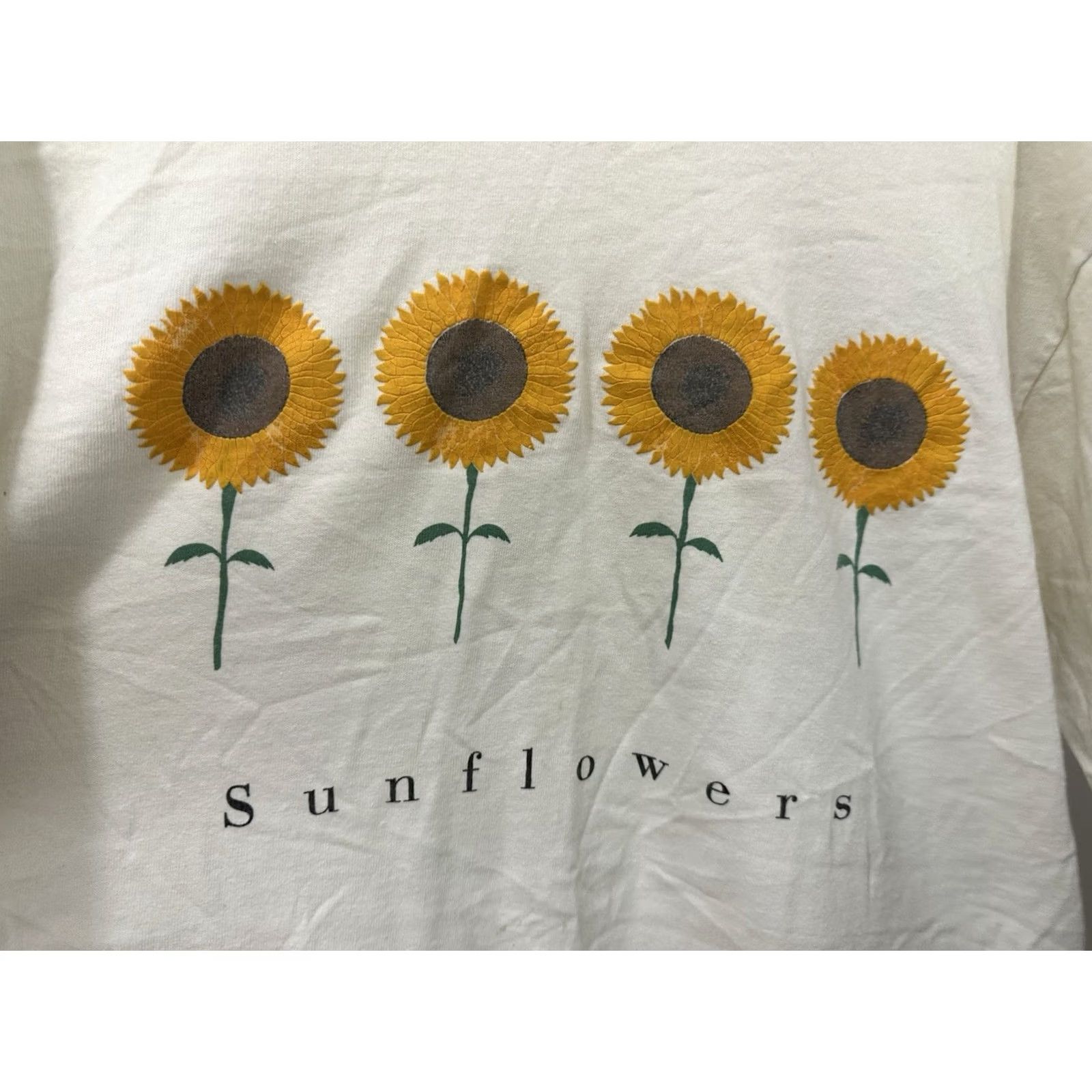 Sunflower VINTAGE 90s Yellow Sunflower Art Flower Flowy Oversized Cotton T-Shirt XL Mens Size US XL / EU 56 / 4 - 3 Thumbnail