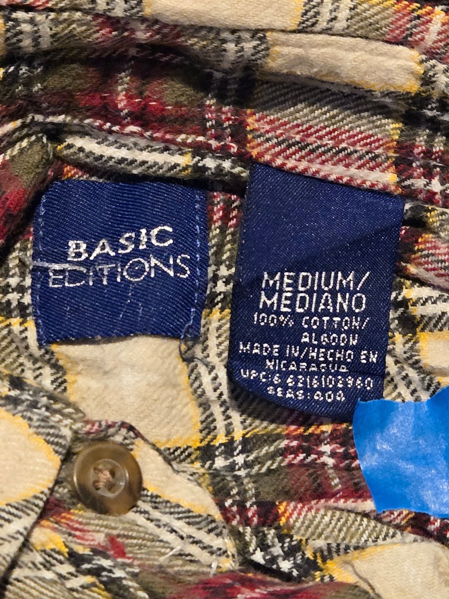 Basic Editions Basic Editions Shirt Women's M Plaid Button Up Long Sleeve Size M / US 6-8 / IT 42-44 - 2 Thumbnail