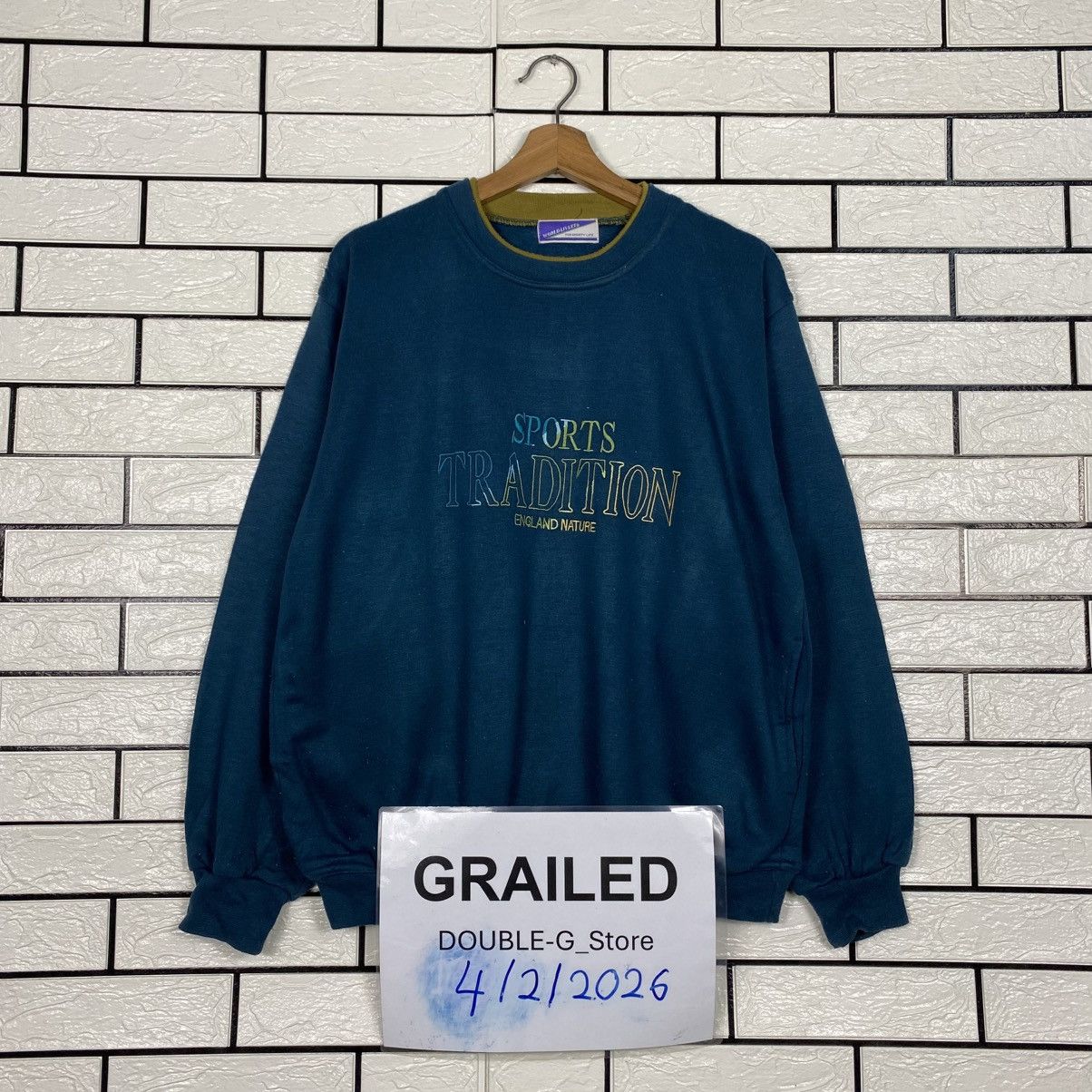 Japanese Brand 📌Vintage Sweatshirt Sports Tradition England Nature Logo Size US M / EU 48-50 / 2 - 1 Thumbnail