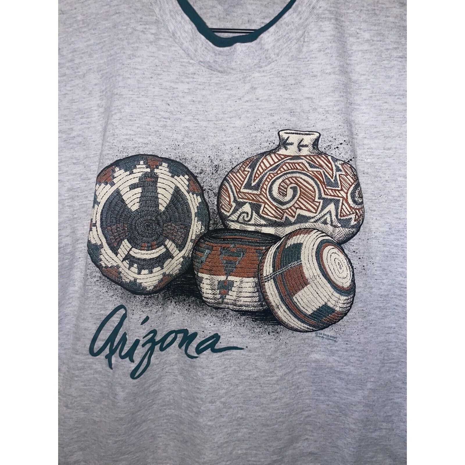 Signal Sport Vintage Arizona Shirt Pot Native American Indian Tee 90s L Size US M / EU 48-50 / 2 - 2 Thumbnail