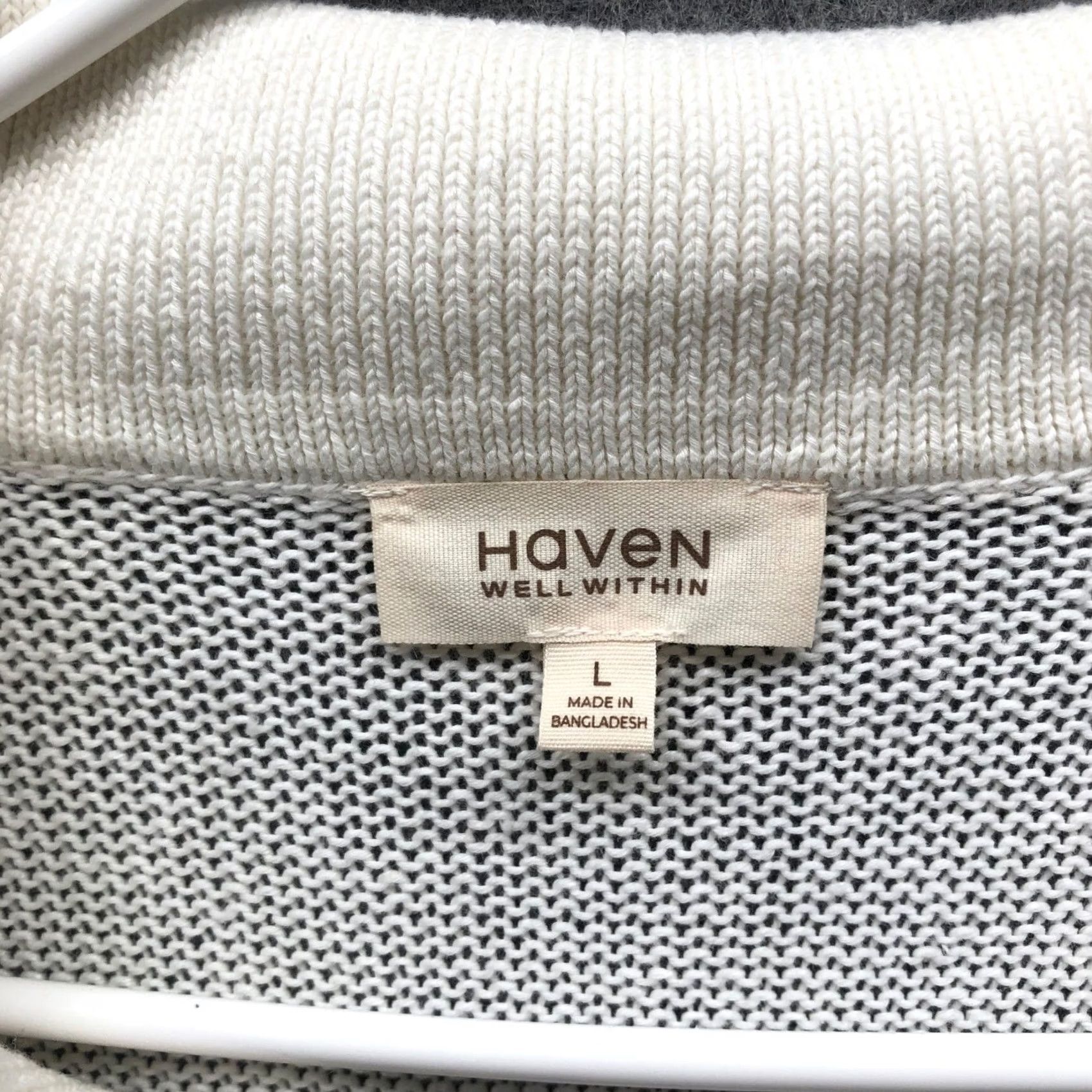 Vintage Haven Well Within Organic Cotton Linen Polo Sweater Womens L Ivory Tan Collared Shirt Size L / US 10 / IT 46 - 5 Thumbnail