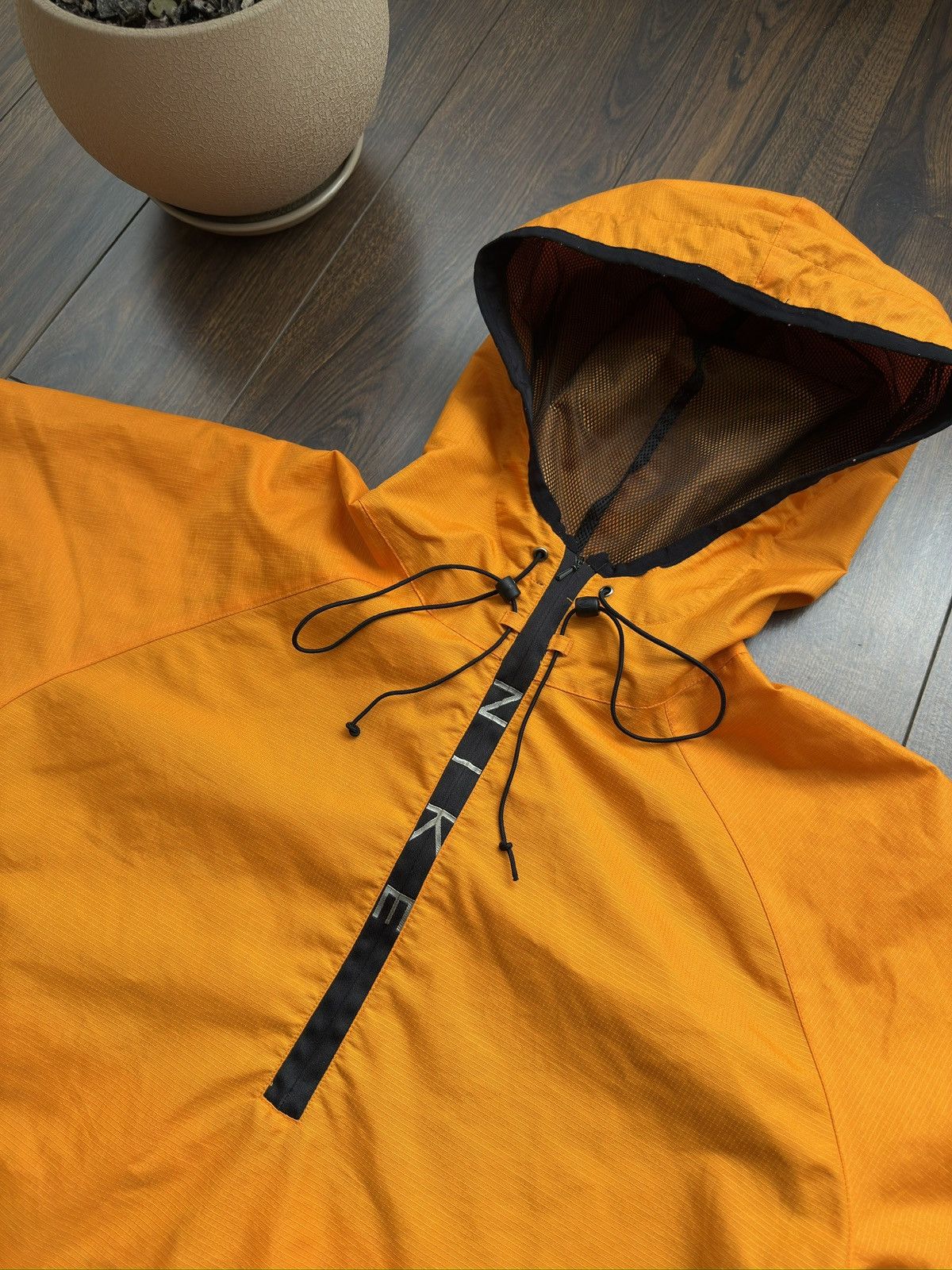 Nike VTG Nike Half Zip Pullover Hooded Windbreaker Orange Jacket Size US XL / EU 56 / 4 - 3 Thumbnail