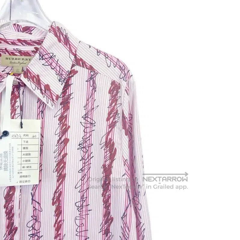 Burberry Burberry Long Sleeve Red Cotton Shirt. Size XL / US 12-14 / IT 48-50 - 3 Thumbnail