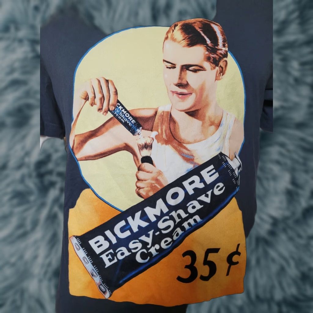 Vintage Canvas T-Shirt Retro Bickmore Easy Shave Cream Large Gray 100% Cotton Crew Neck Short Sleeve Men Graphic Print Vintage Shirt Size US L / EU 52-54 / 3 - 1 Thumbnail