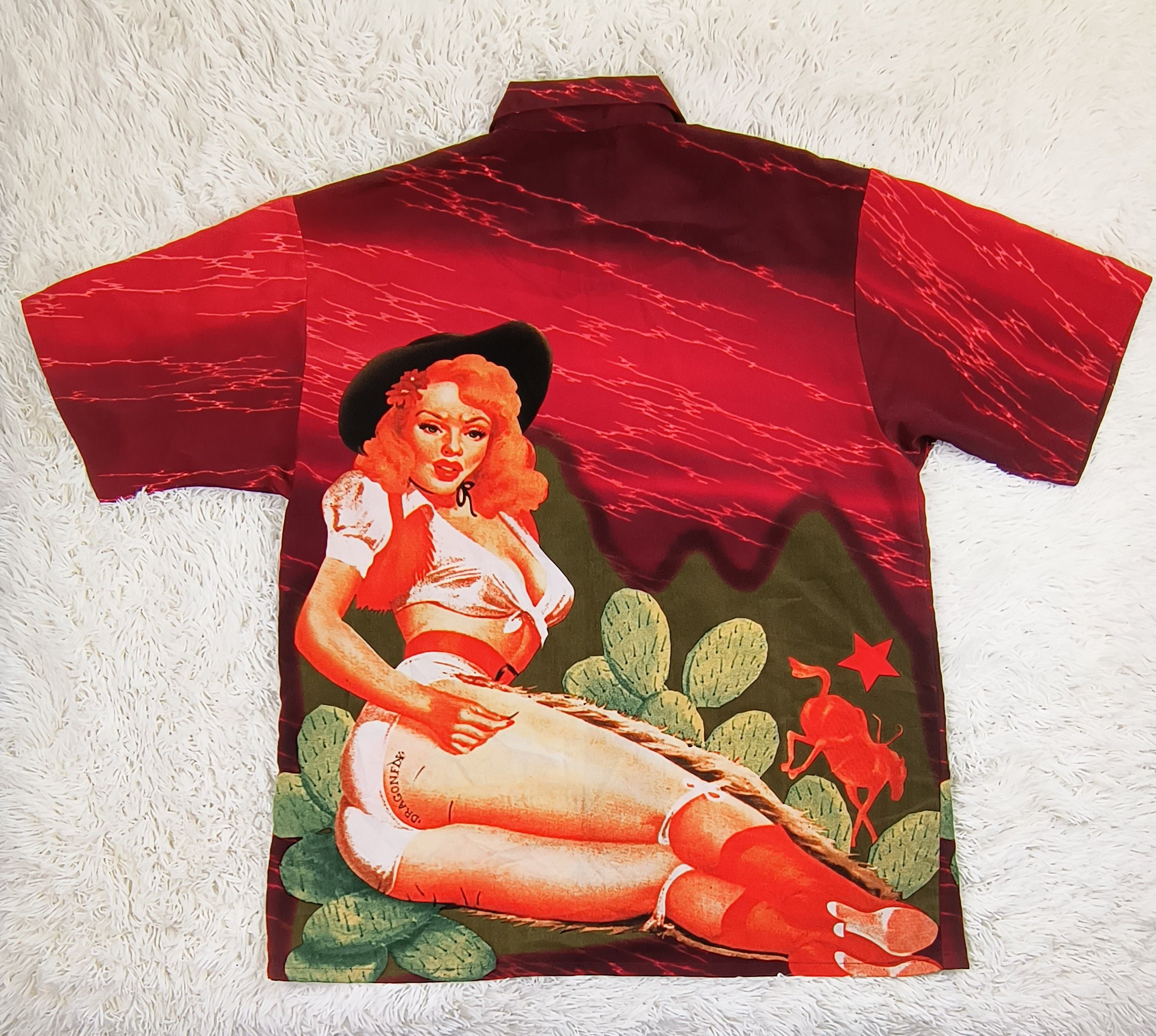 Dragonfly Vintage pin up cowgirl 90s button up shirt Size US XL / EU 56 / 4 - 9 Thumbnail