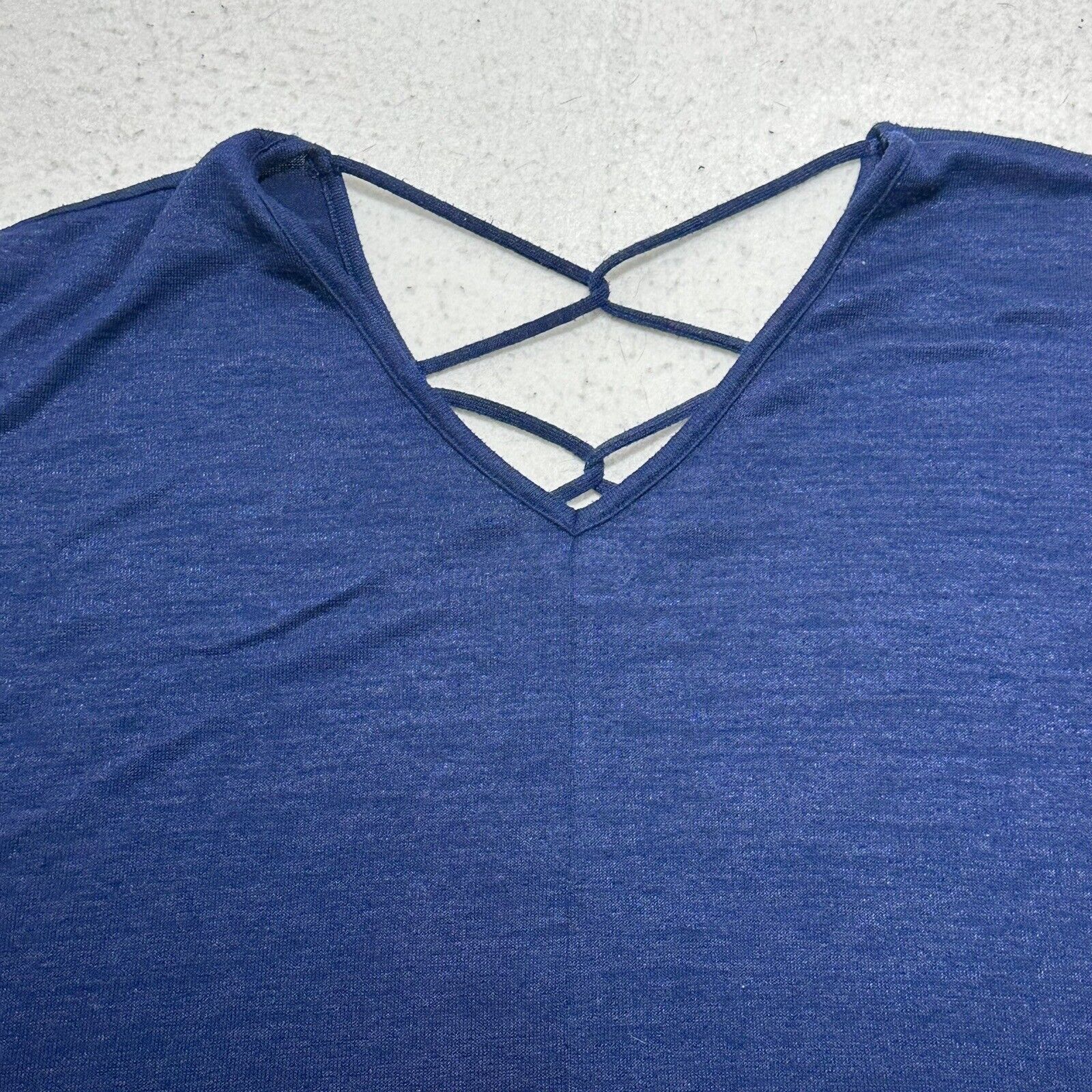 Other A.N.A. Large V-Neck Navy Blue Knit Round Hem T-Shirt Size L / US 10 / IT 46 - 6 Thumbnail