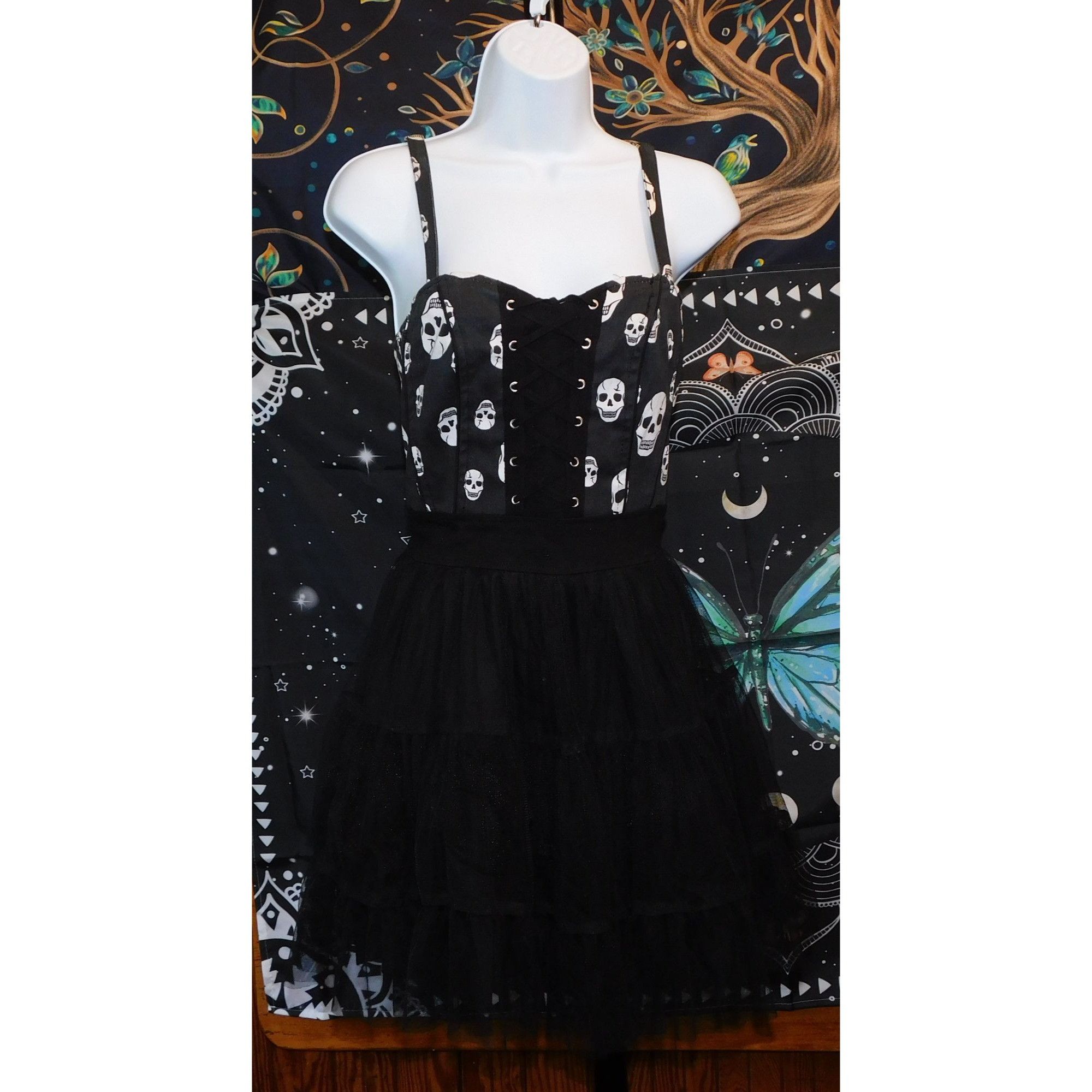 Other Royal Bones Y2K Skull Black And White Tutu Dress Size M / US 6-8 / IT 42-44 - 3 Thumbnail