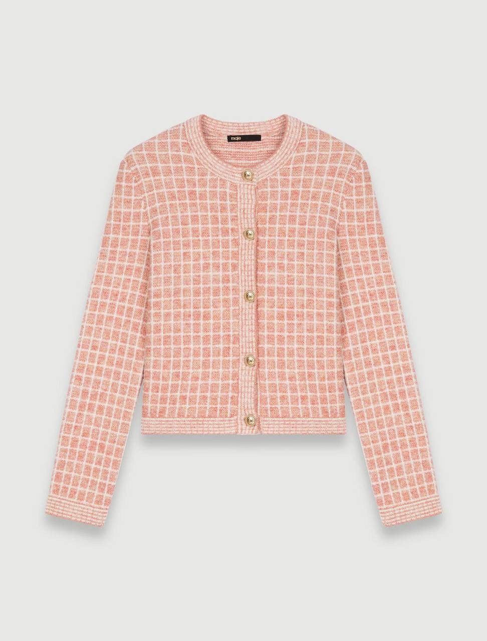 Maje Maje Women's Tweed-Style Pink Wool / Mohair Knit Cardigan, S Size S / US 4 / IT 40 - 1 Thumbnail