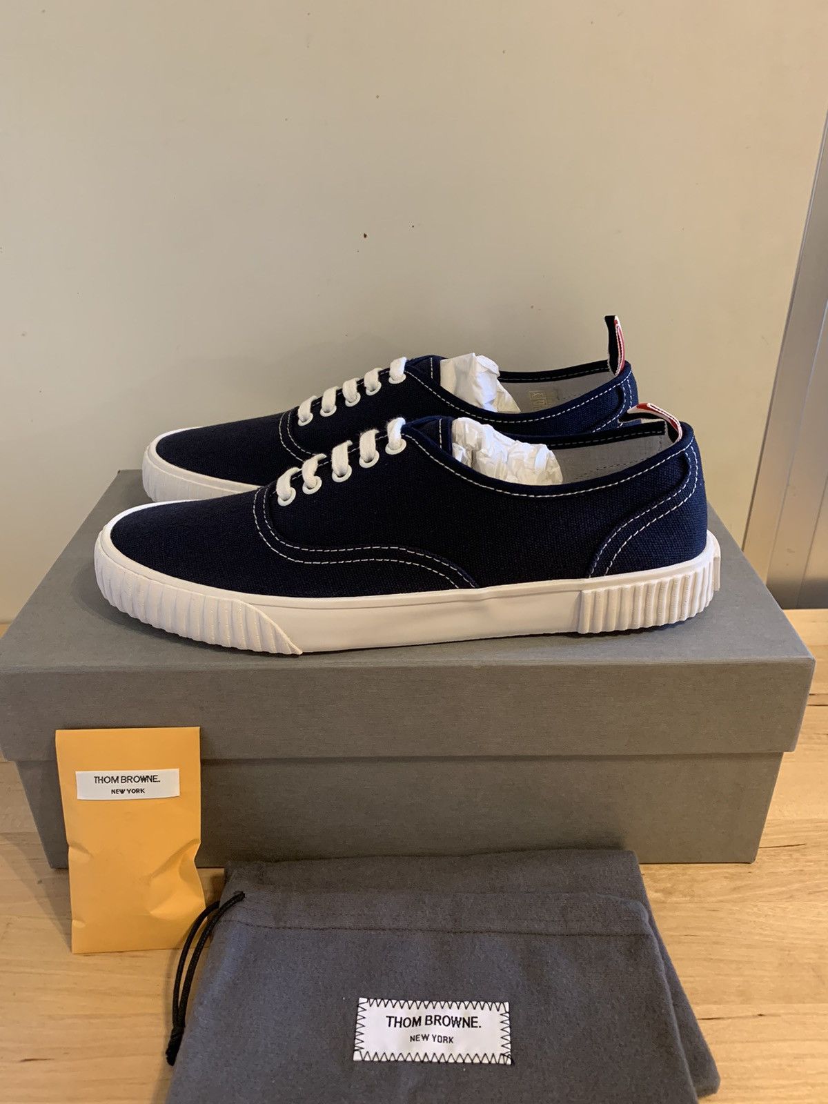 Thom Browne Thom Browne Navy Blu Canvas Sneakers Size US 10.5 / IT 40.5 - 5 Thumbnail