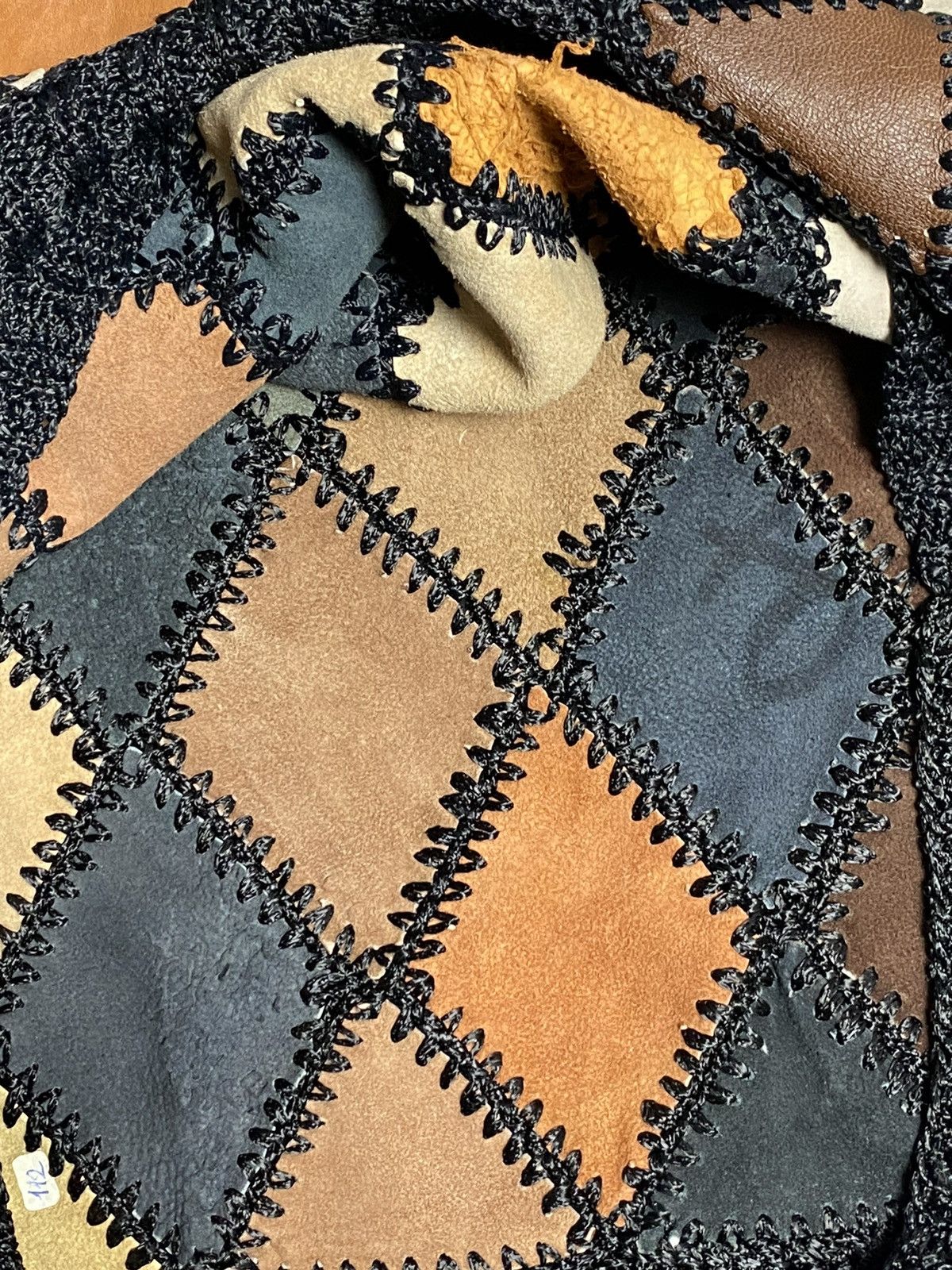 Other Vintage 80s Women’s Leather Top Argyle Diamond Pattern M/L Size M / US 6-8 / IT 42-44 - 20 Thumbnail
