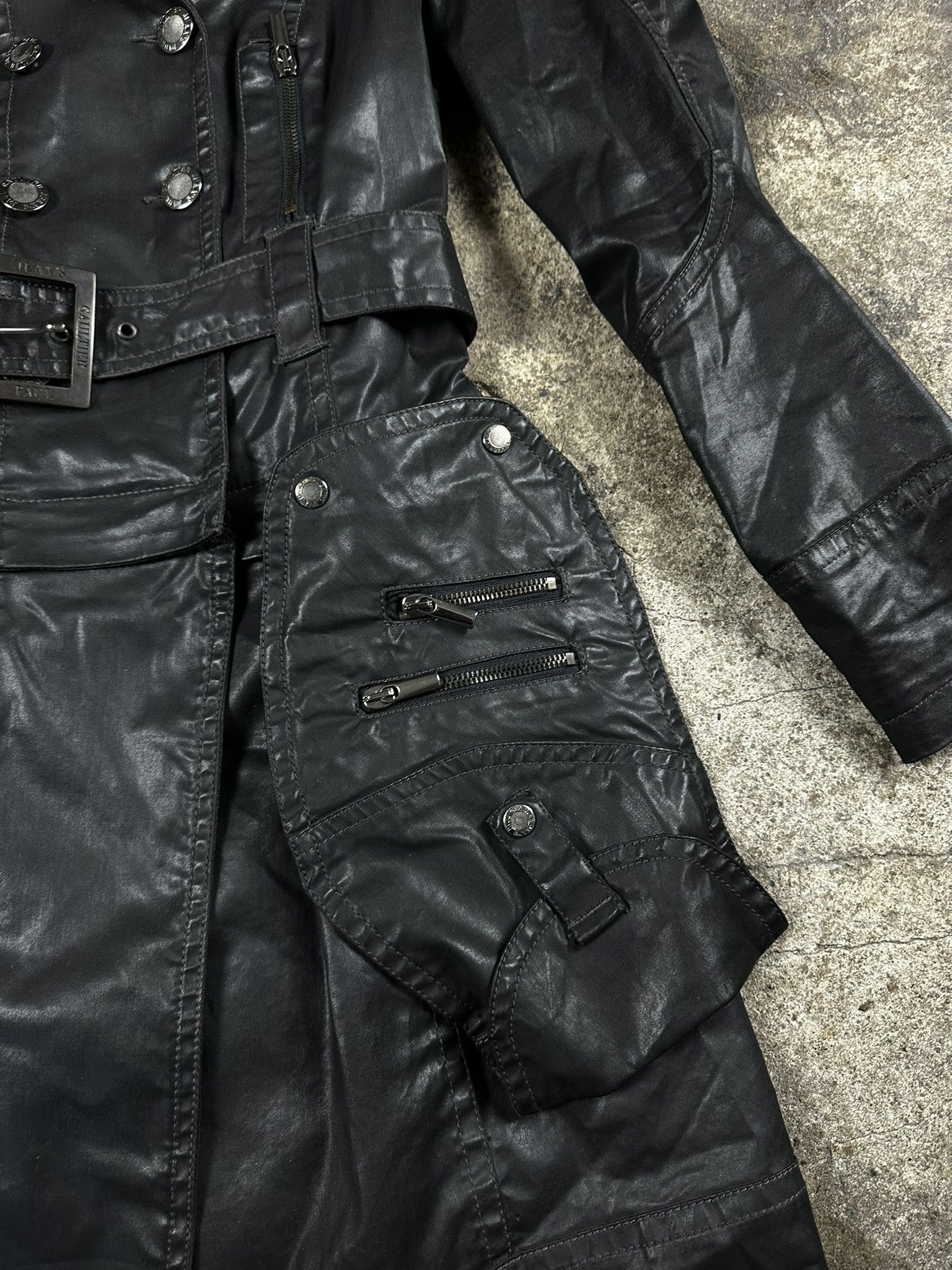 Jean Paul Gaultier 2in1 2000s Jean Paul Gaultier Waxed Vintage Coat Archive Size L / US 10 / IT 46 - 6 Thumbnail