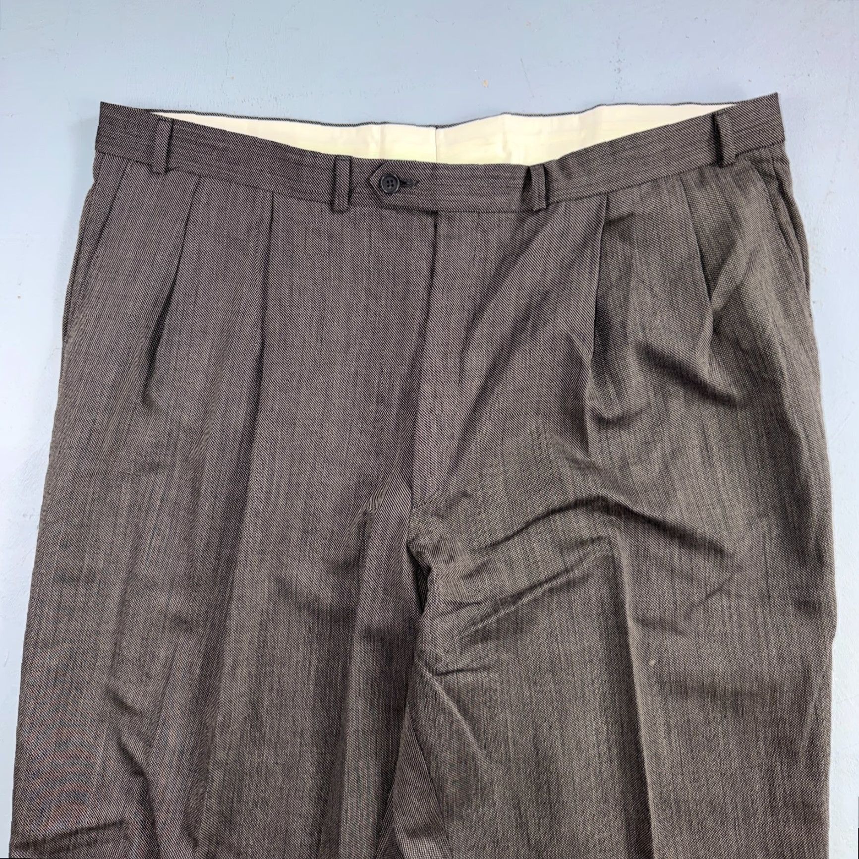 Ralph Lauren VINTAGE Chaps Ralph Lauren 2 PC Suit Jacket Coat Pants Gray Wool 1990s Mens 48 Regular Size N/A Size 48R - 4 Thumbnail