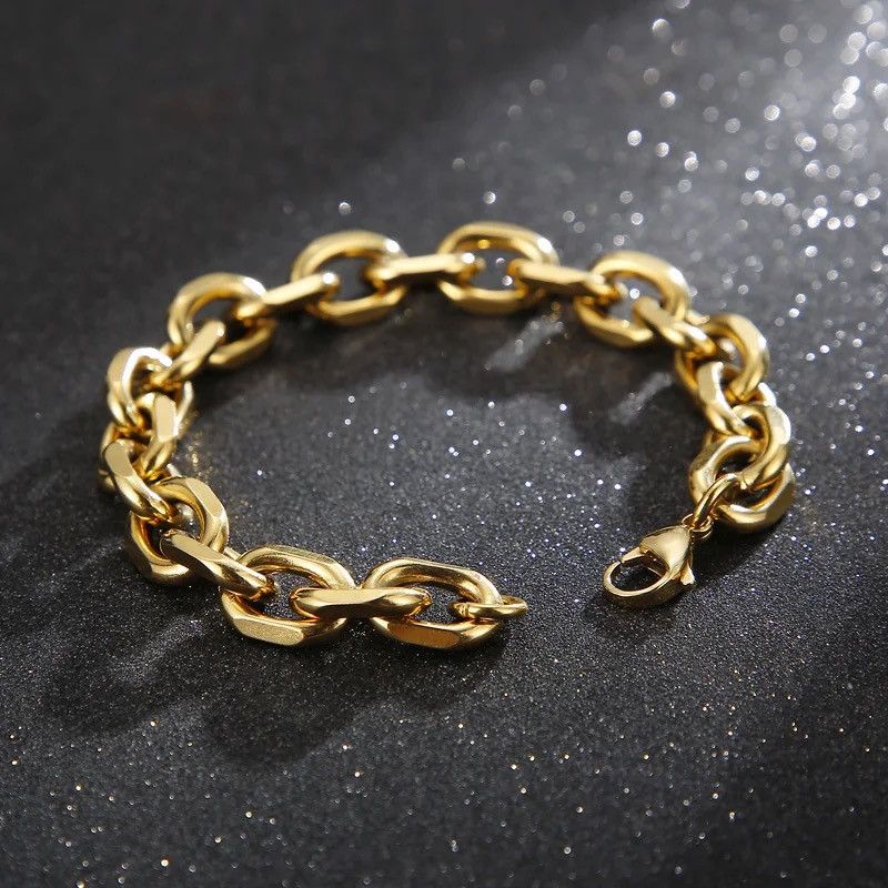 Jewelry × Vintage Curb Cuba O-chain Simple Stainless Steel Bracelet Size ONE SIZE - 1 Thumbnail