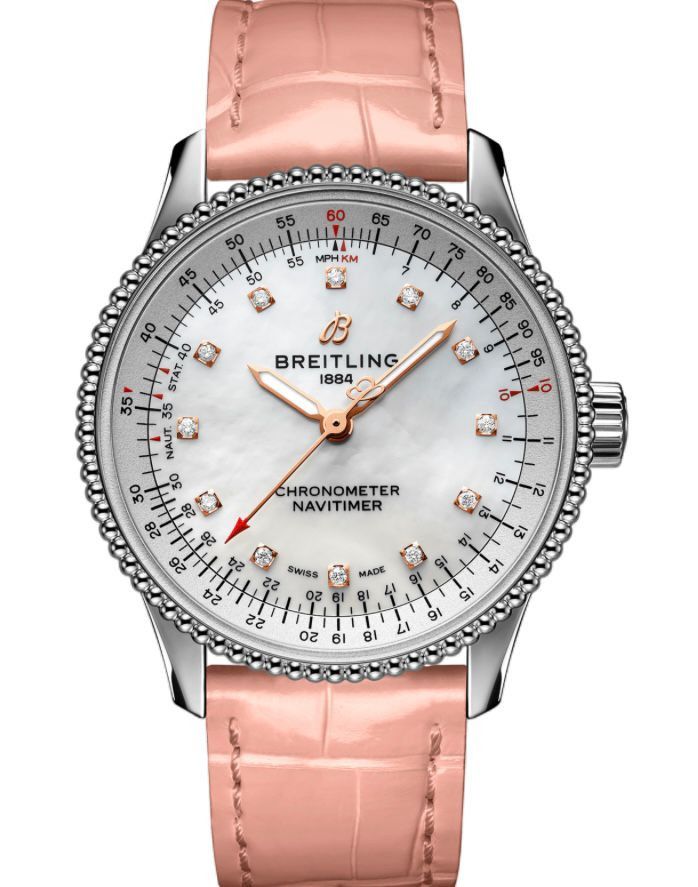 Breitling o1mt1gz0125 Size: OS / Navitimer 35 Watch in Pink & Silver Size ONE SIZE - 1 Thumbnail