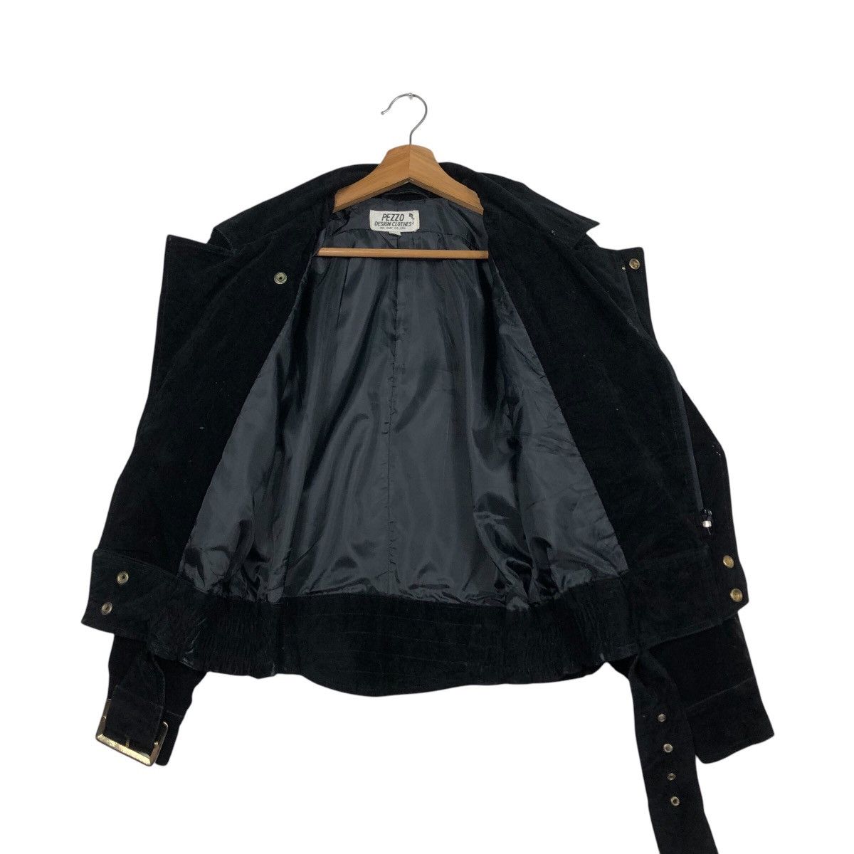 Japanese Brand Vintage Pezzo Design Black Velour Moto Jacket Issey Miyake Size US M / EU 48-50 / 2 - 14 Thumbnail