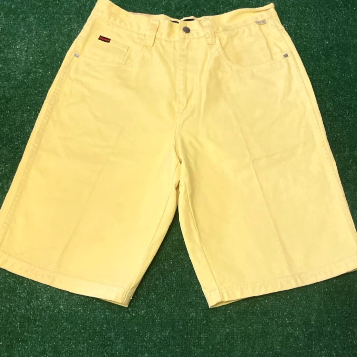 Fubu VINTAGE FUBU Baggy Hip Hop Skater Grunge Jeans Shorts Mens Size 34 Pastel JNCO Pockets Embroidery Embroidered Yellow 34 Mens Size US 34 / EU 50 - 2 Thumbnail