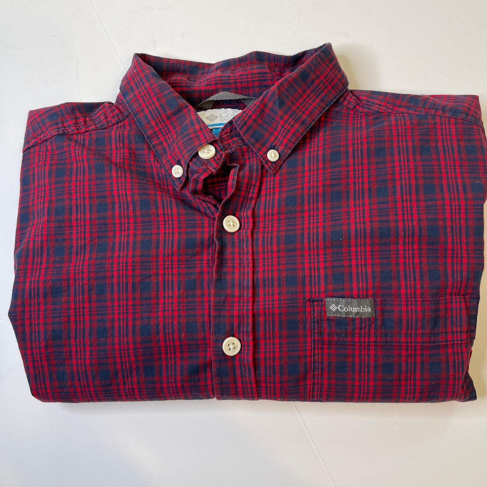 Columbia Columbia Men's Red Plaid Button Down Long Sleeve Shirt, M Size US M / EU 48-50 / 2 - 7 Thumbnail