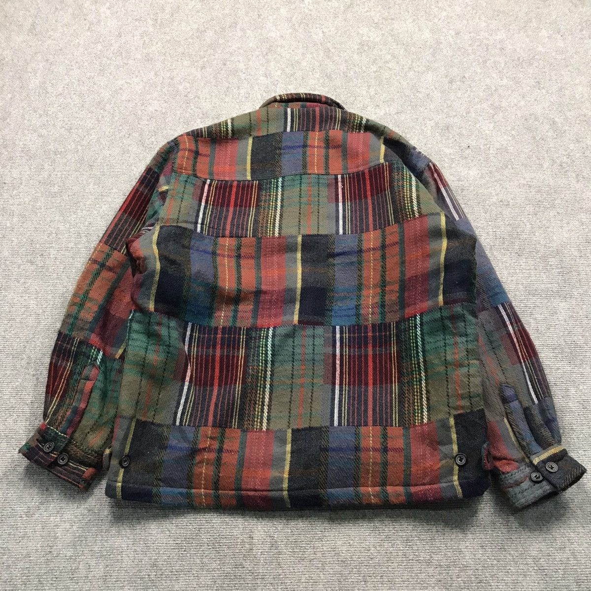 Designer × Flannel × Japanese Brand FLANNEL TASSFINDER DESIGN PATCHWORK BUTTON FLEECE JACKET Size US L / EU 52-54 / 3 - 5 Thumbnail