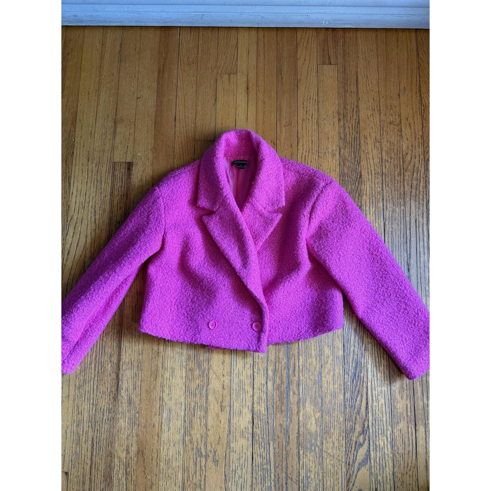 Other Hers & Mine Jacket Small Boucle Double Breasted Coat Size S / US 4 / IT 40 - 1 Thumbnail