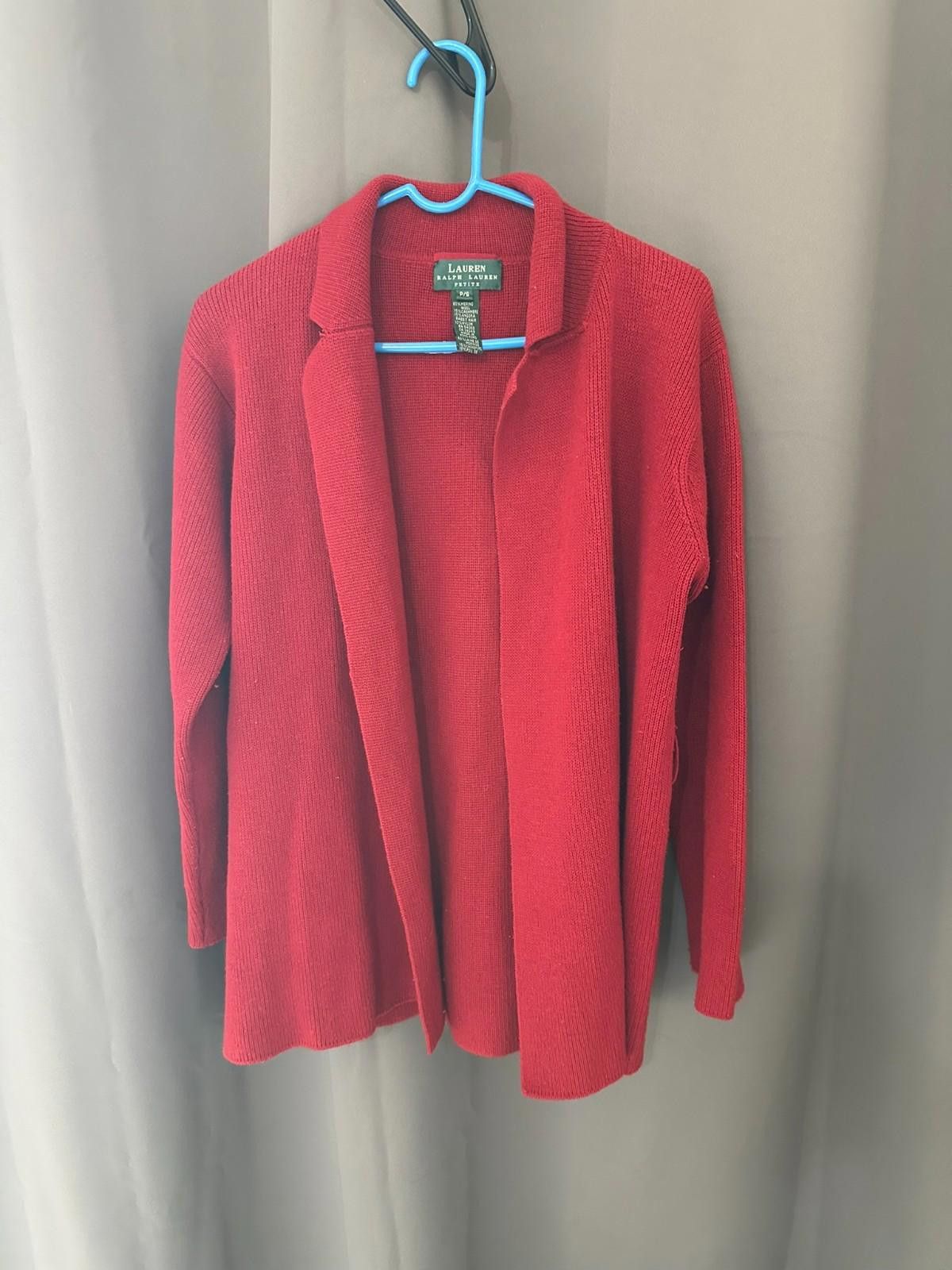 Lauren Ralph Lauren Lauren Ralph Lauren Red Knit Cardigan (P/S Petite) Size S / US 4 / IT 40 - 2 Thumbnail