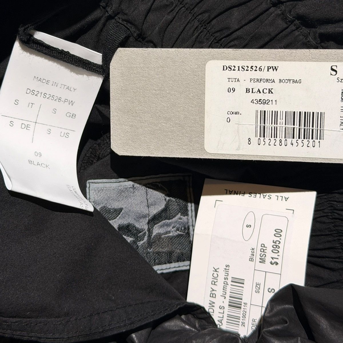Rick Owens Waxed “body bag” jumpsuit Size US 30 / EU 46 - 3 Thumbnail
